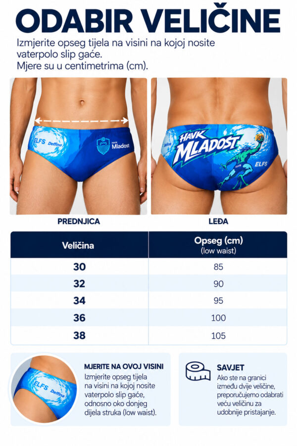 Vaterpolo slip gaće Žabac